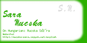 sara mucska business card